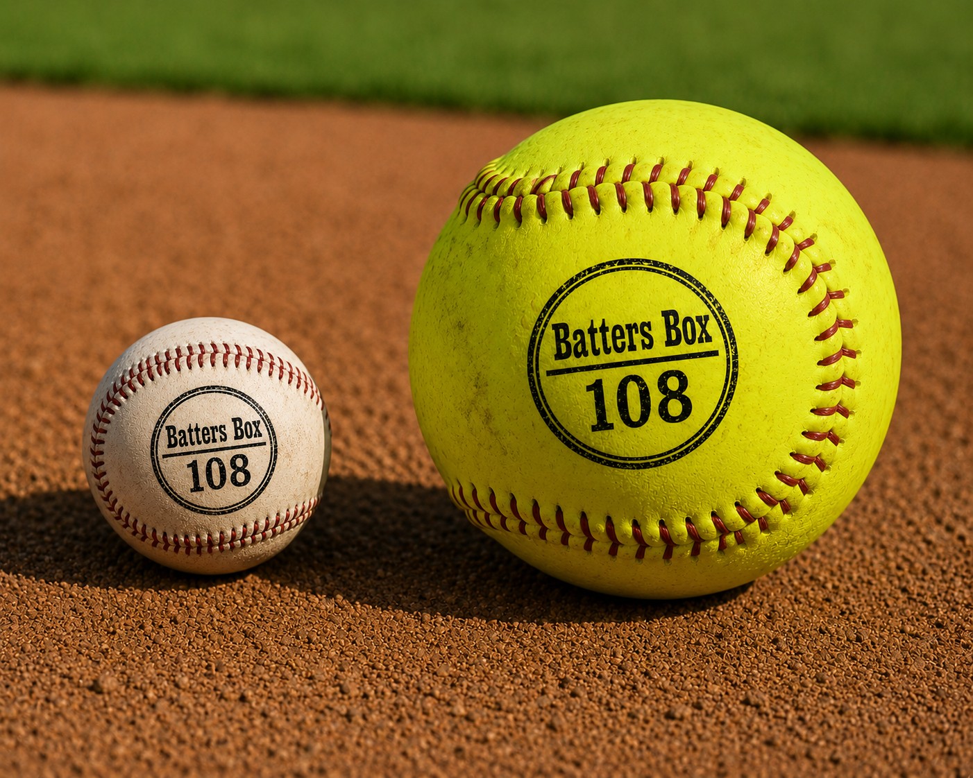 BattersBox108 logo on a baseball